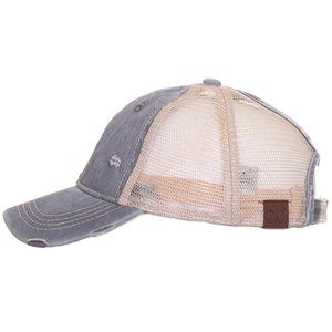 C C Washed Distressed Cotton Denim Ponytail Hat Adjustable Baseball | Desertcart